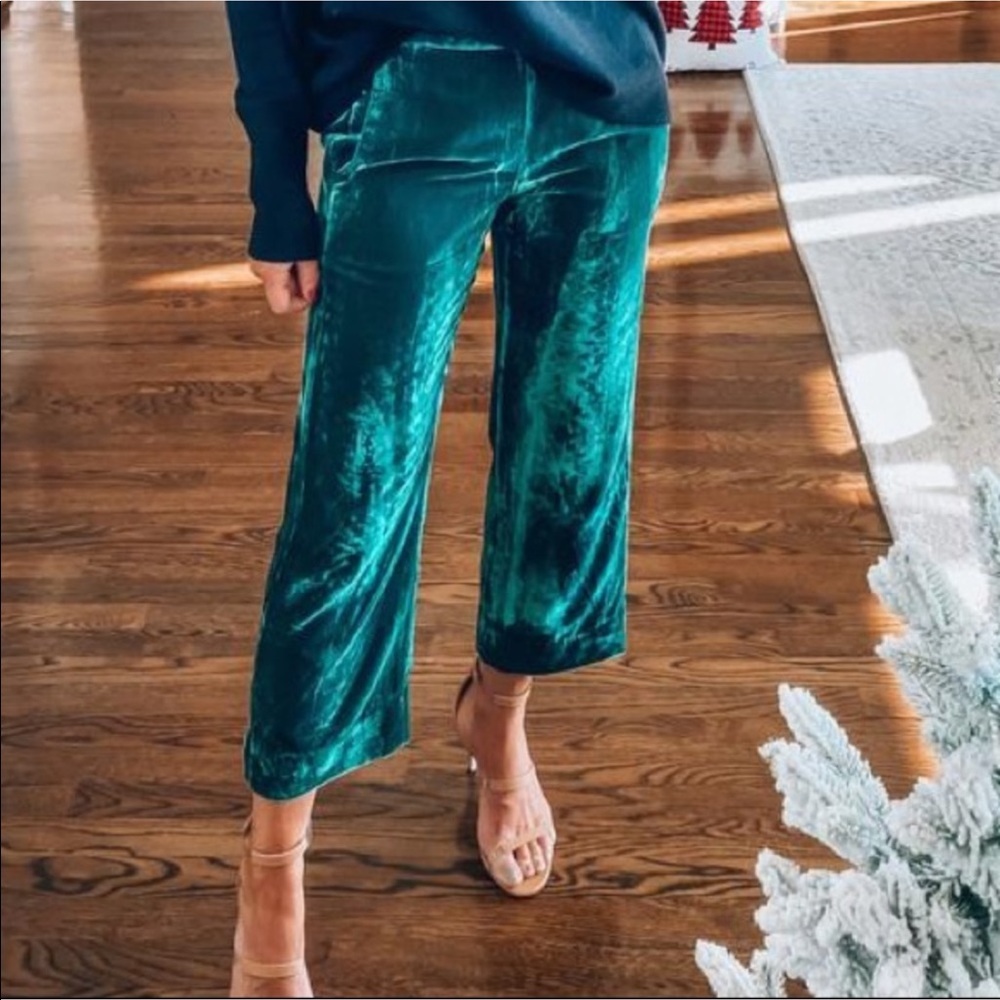 J CREW crushed velvet pants size 0
